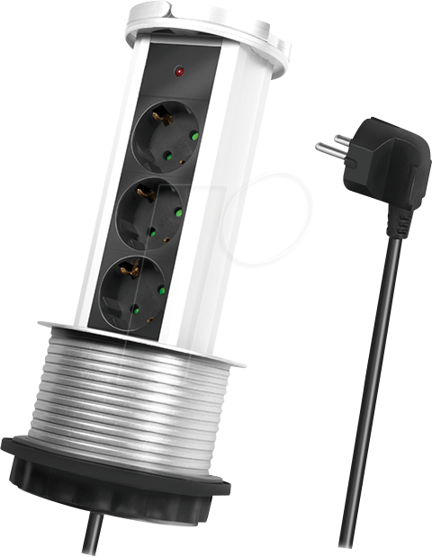 LOGILINK LPS235A - Steckdoseneinheit Pop-Up, 3-fach Typ F - CEE 7/3