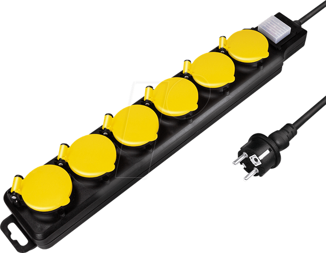 LOGILINK LPS256 - Steckdosenleiste, 6-fach, 1,5m, mit Schalter, Outdoor