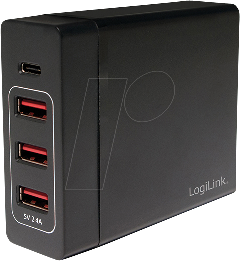 LOGILINK PA0122 - USB-Ladegerät, 60 W, 3x USB-A, 1x USB-C (PD)