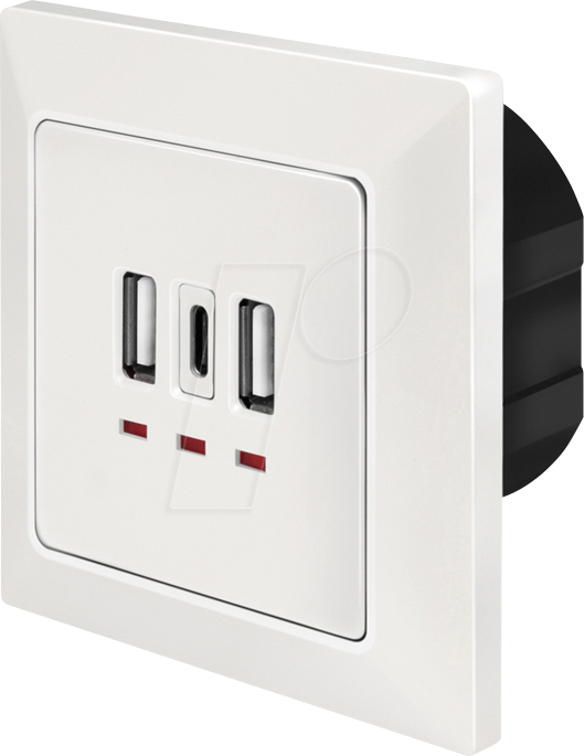 LOGILINK PA0254 - Unterputznetzteil, 2x USB-A, 1x USB-C