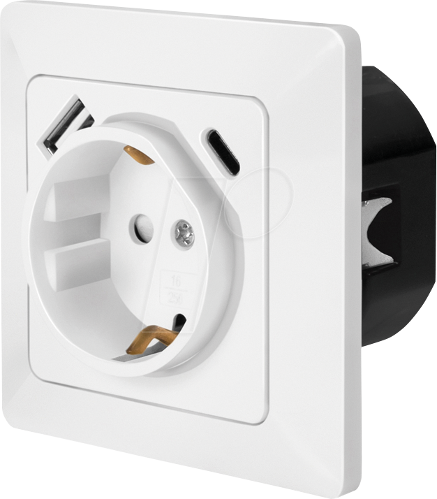 LOGILINK PA0253 - Unterputz-Steckdose mit 2 USB Ladebuchsen