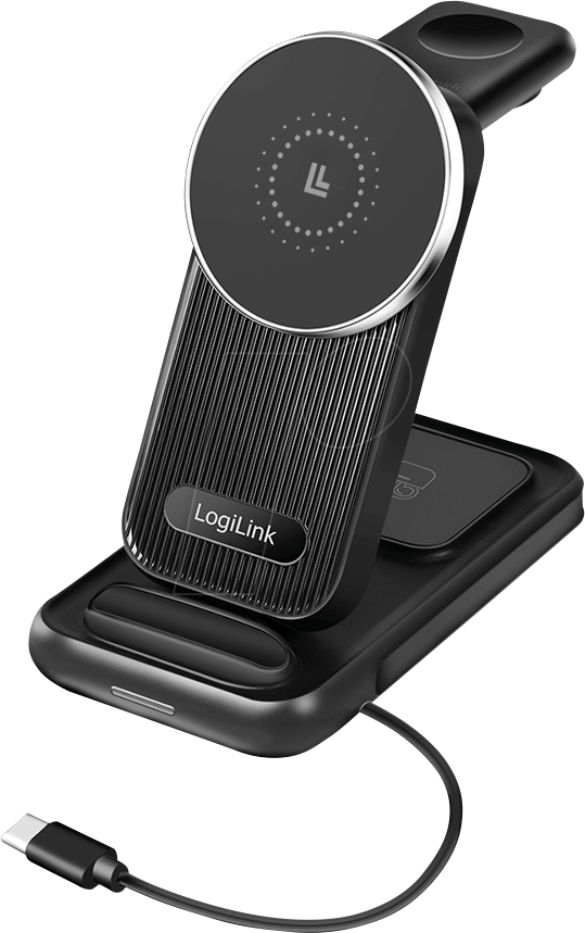 LOGILINK PA0292 - Wireless Ladestation, 4-in-1, MagSafe, 20,5 W, schwarz