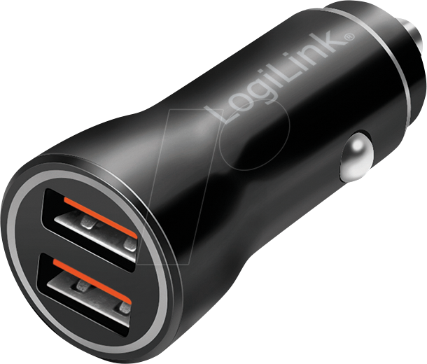 LOGILINK PA0285 - USB-Ladegerät, 10,5 W, 5 V, 2x USB-A, Kfz, schwarz