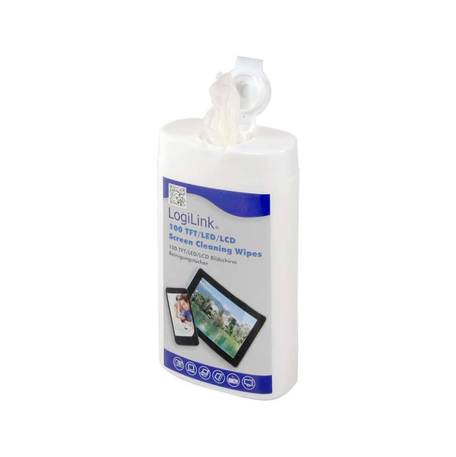 LOGILINK RP0010 - Reinigungstücher für TFT-, LCD- Bildschirme, 100 Tücher