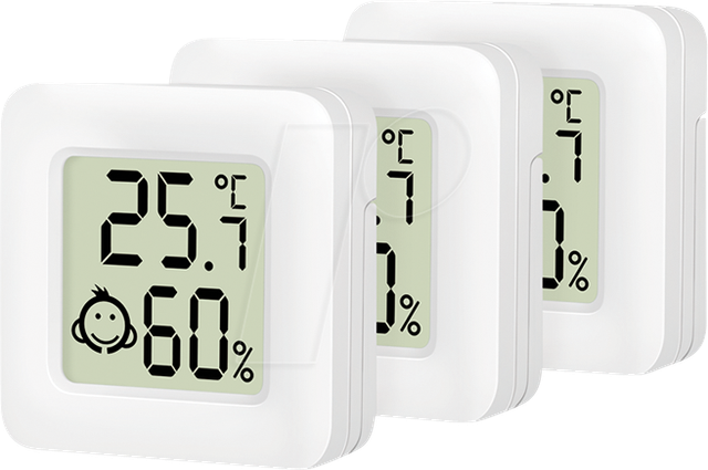 LOGILINK SC0119 - Thermo- Hygrometer, weiß, 3 Stück