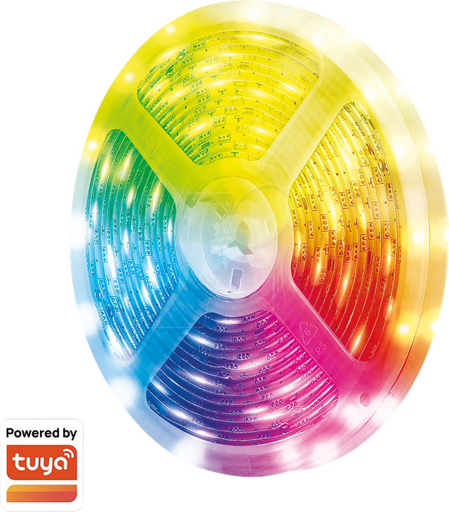 LOGILINK SH0128 - Wi-Fi Smart RGB+CCT-LED-Band, selbstklebend, 400 lm, Tuya, 5 m