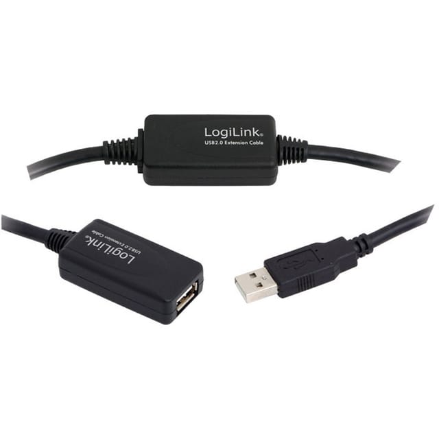 LOGILINK UA0147 - USB 2.0 Kabel, A Stecker auf Buchse, Verstärker, 25 m