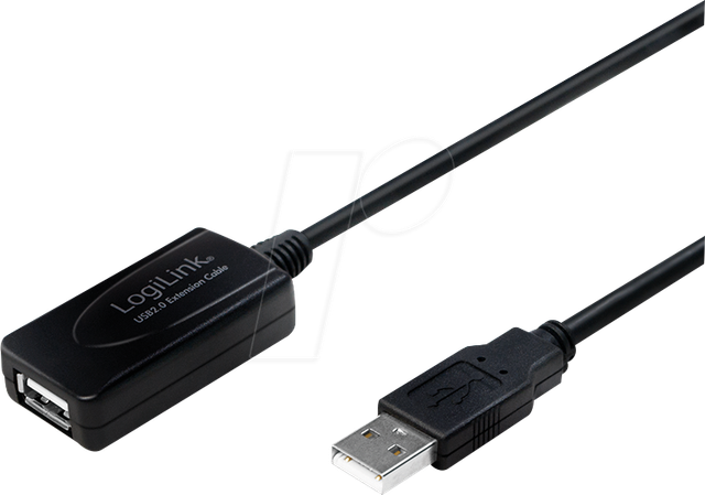 LOGILINK UA0143 - USB 2.0 Kabel, A Stecker auf Buchse, Verstärker, 10 m