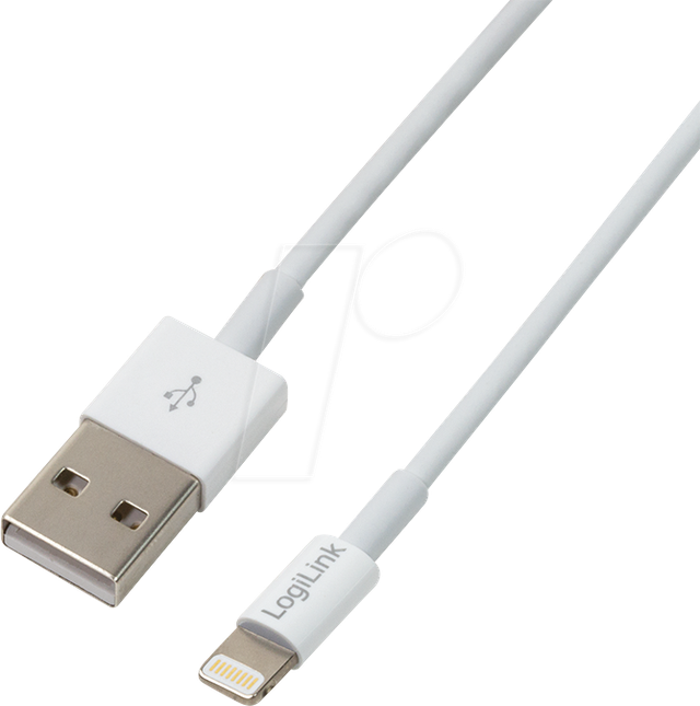 LOGILINK UA0199 - Sync- & Ladekabel, USB-A ->Lightning, MFI, weiß, 1 m