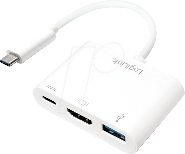 LOGILINK UA0258 - Adapter, USB-C Stecker > HDMI-A + USB-A Buchse + PD, 1080p