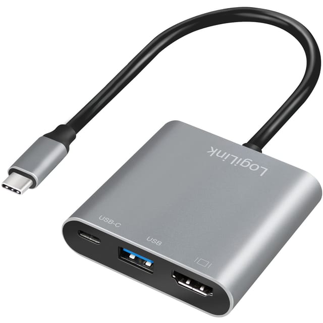 LOGILINK UA0390 - USB 3.0 Adapter, USB-C > HDMI+USB-A+USB-C, 4K 60Hz Aluminium