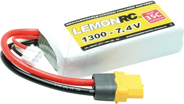 LRC 2S 1300 - LiPo Akku LEMONRC 1300 - 7.4V (35C)