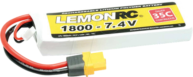 LRC 2S 1800 - LiPo Akku LEMONRC 1800 - 7.4V (35C)