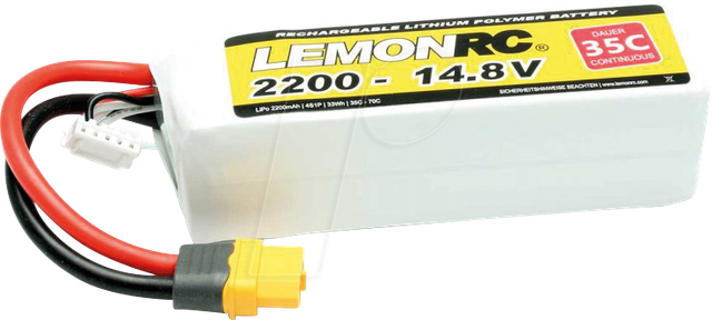 LRC 4S 2200 - LiPo Akku LEMONRC 2200 - 14.8V (35C)