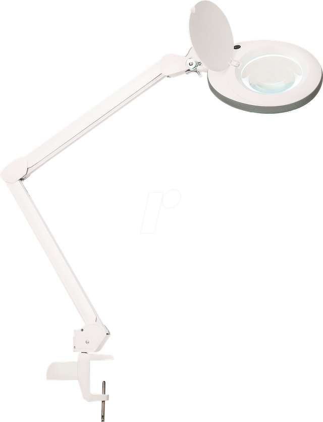 LUMENO 7213GRIII - Lupenleuchte, LED, Ø 125 mm Echtglaslinse, 3 Dioptrien, grau