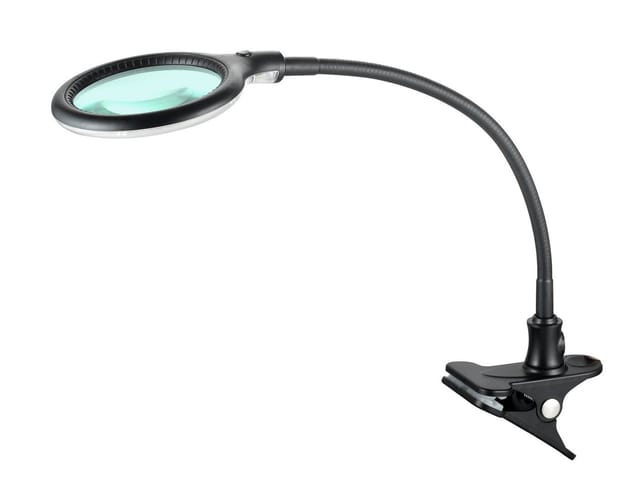 LUMENO 6805SW - Lupenleuchte, LED, Ø 100 mm, 5 Dioptrien, schwarz