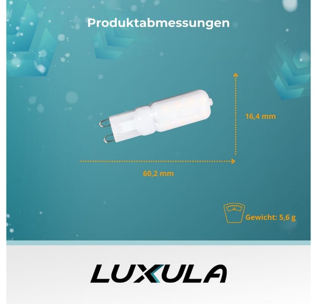 LUXULA LX100230 - LED-Lampe G9, 4 W, 400 lm, 2800 K