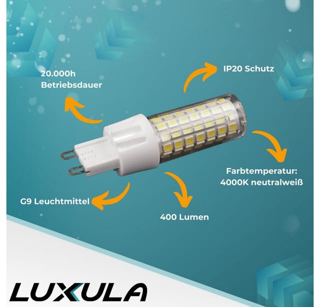 LUXULA LX100236 - LED-Lampe G9, 7 W, 700 lm, 4000 K, dimmbar
