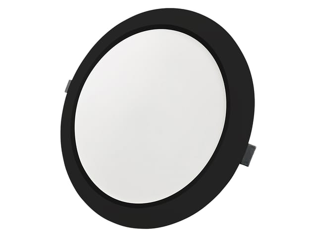 LUXULA LX300153 - LED Einbau Downlight, rund, schwarz, 24W, IP44, 2400lm, CCT