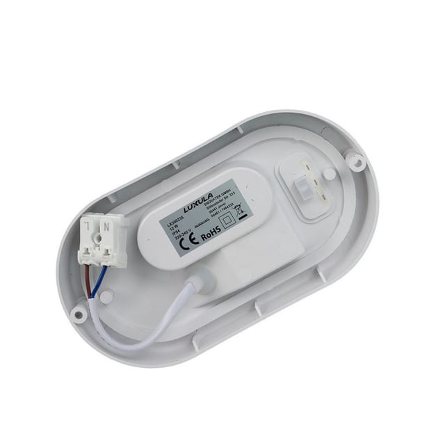 LUXULA LX300235 - Kellerlampe oval weiß, 12W, 1080lm, CCT, IP54