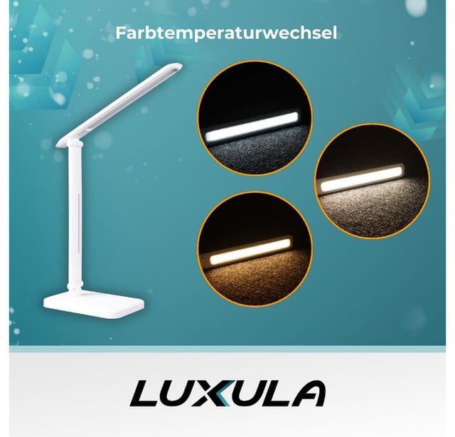 LUXULA LX700151 - LED-Schreibtischleuchte, 5 W, 250lm, 3000-6000 K, dimmbar