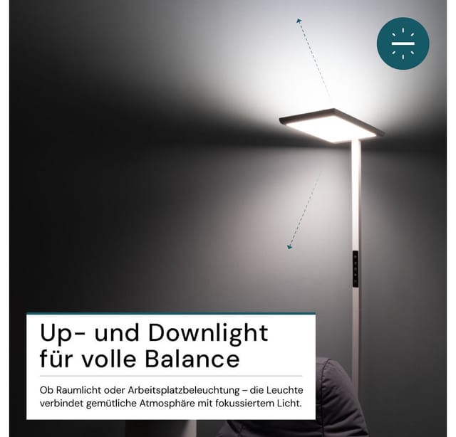 LUXULA LX700193 - LED Büro-Stehleuchte, Up/Down, weiß