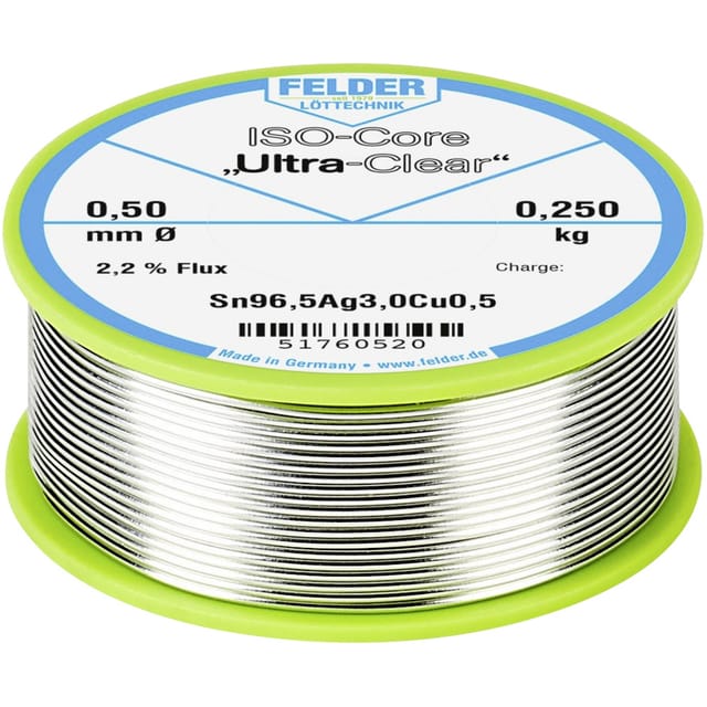 LZ F5 BF 0,5 250 - Lötzinn bleifrei mit Silber- und Kupferanteil,Ø 0,5 mm, 250 g