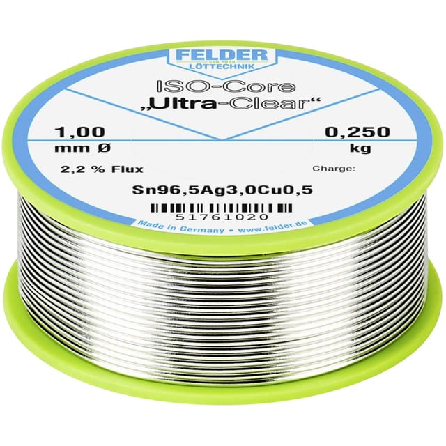 LZ F5 BF 1,0 250 - Lötzinn bleifrei mit Silber- und Kupferanteil,Ø 1,0 mm, 250 g