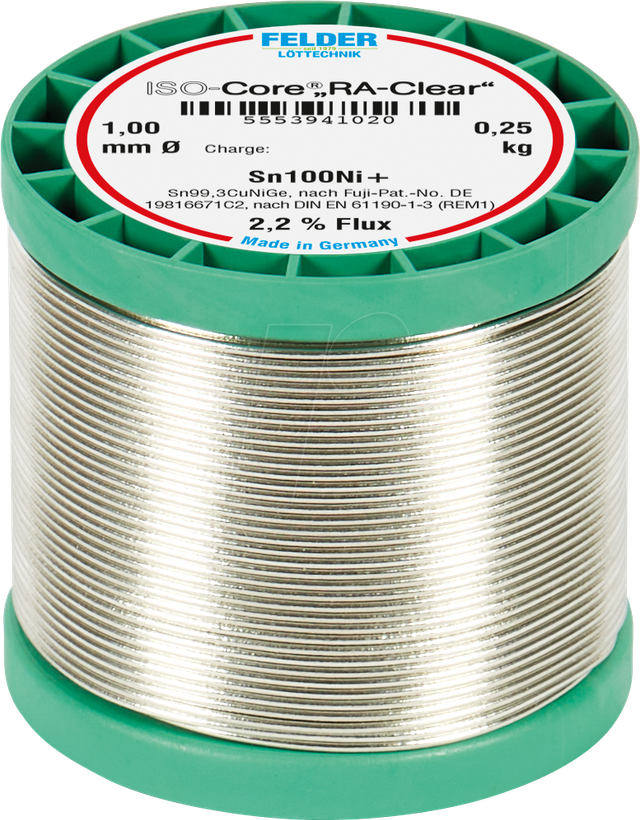 LZ F7 BF 1,0 250 - Lötzinn bleifrei mit Kupferanteil,Ø 1,0 mm, 250 g