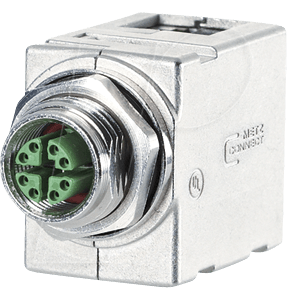 M12 KU8 911 - Kupplung M12-RJ45, 8-polig, gewinkelt