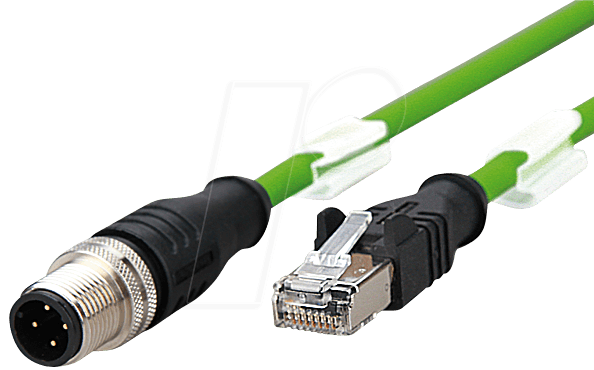 M12 RJ45 VBL401 - Verbindungsleitung M12-RJ45, 4-polig, 1m