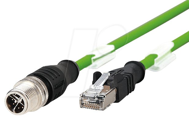 M12 RJ45 VBL801 - Verbindungsleitung M12-RJ45, 8-polig, 1m