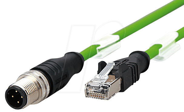 M12 RJ45 VBL402 - Verbindungsleitung M12-RJ45, 4-polig, 2m