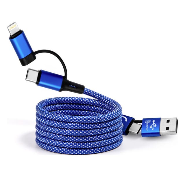 MAGNETO ULT BL - Sync- & Ladekabel, USB-A/C -> C/lightning, 1,0 m, blau