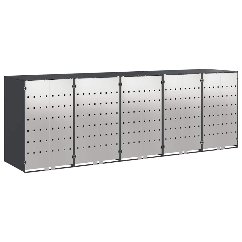 Maison Exclusive - Mülltonnenbox Für 5 Behälter Edelstahl Anthraz