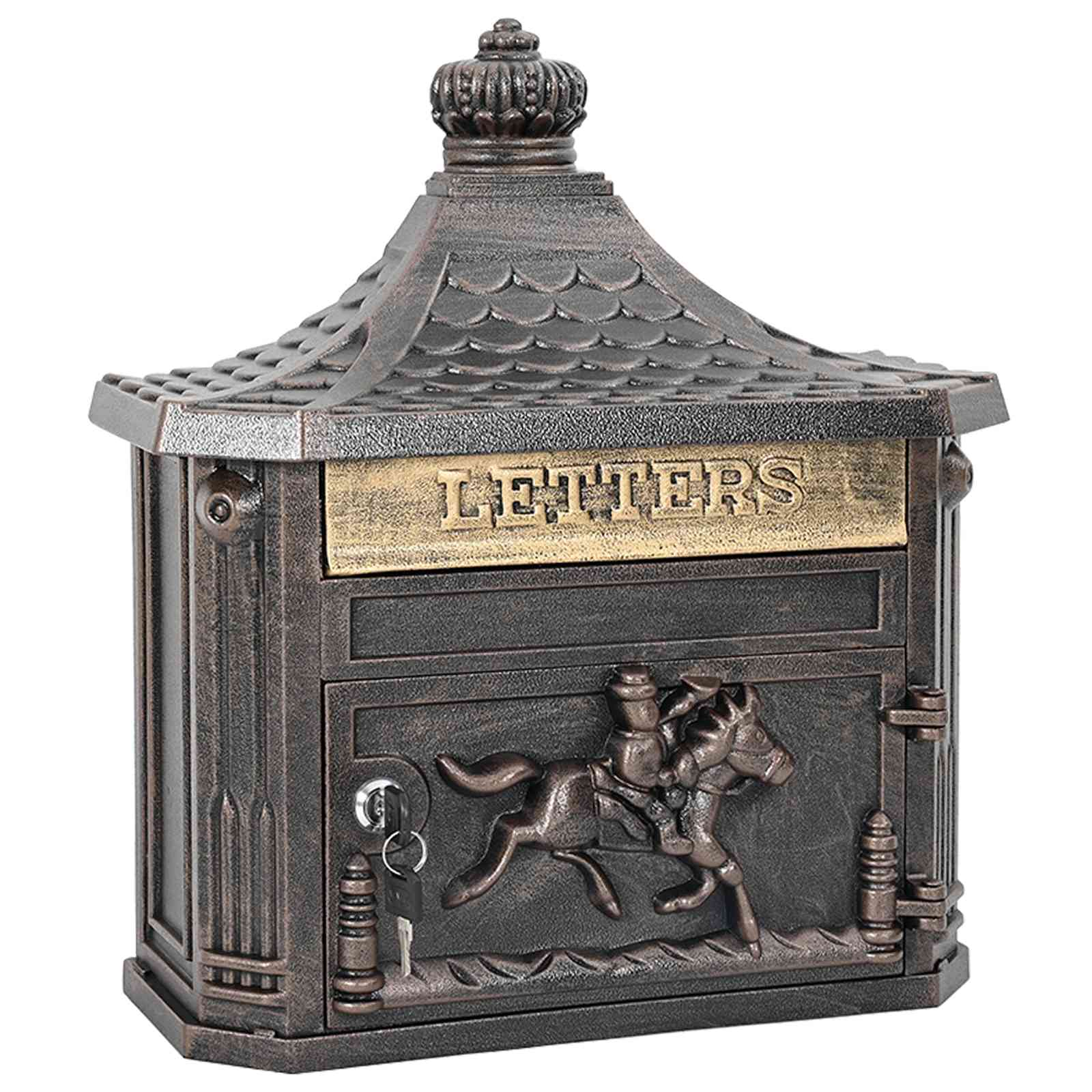 Maison Exclusive - Wandmontierter Briefkasten Mit Tür Bronze 40,5