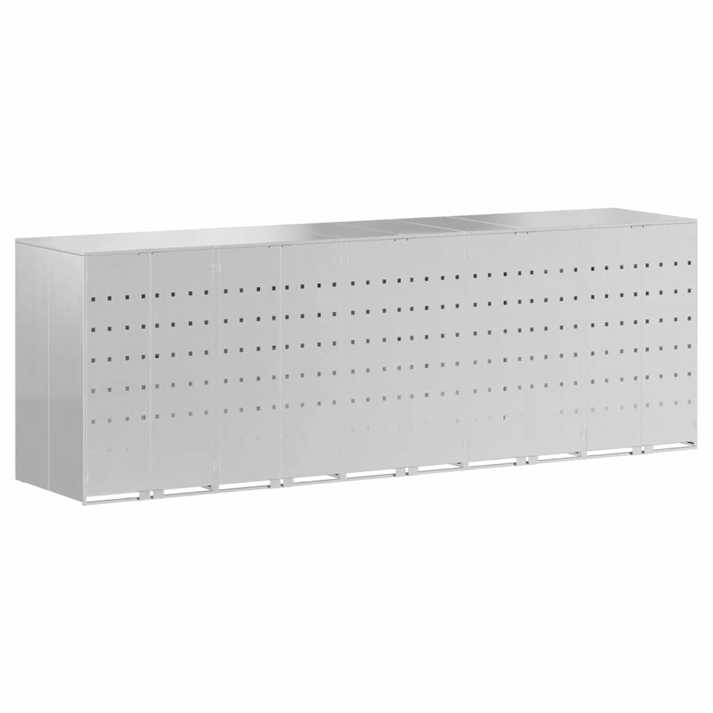 Maison Exclusive - Mülltonnenbox Für 5 Behälter Edelstahl Silber