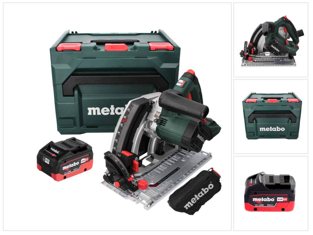 Metabo Kt 18 Ltx 66 Bl Akku Tauchkreissäge 18 V 165 Mm + 1x Akku 8,0 Ah + Metabox - Ohne Ladegerät