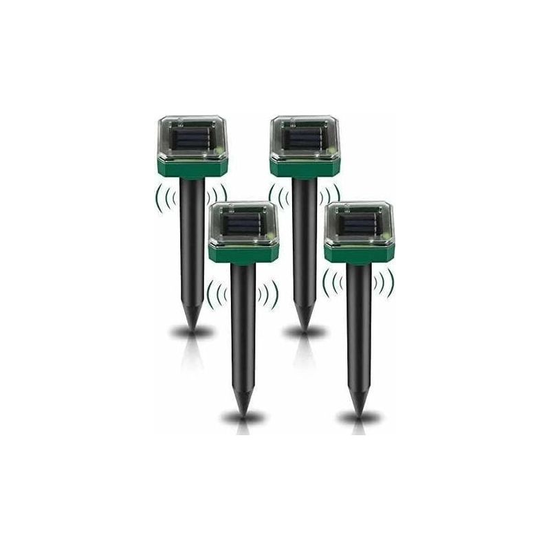 4er-pack Solarbetriebene Maulwurfabwehrpfähle – Ultraschall-maulwurfvertreiber – Solarbetriebener Maulwurfvernichter Für Maulwürfe, Schlangen, Wühlmäuse, Gophers Und Andere Tiere