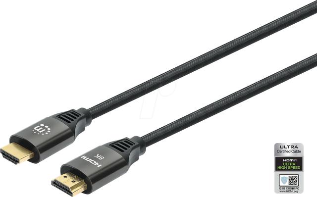 MANHATTAN 355957 - Ultra High Speed HDMI Kabel 48 GBit/s 8K 60 Hz schwarz 3 m