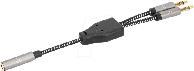 MANHATTAN 356121 - Headset Kabel, 3,5 mm Klinkenbuchse auf 2x Stecker, 0,15 m