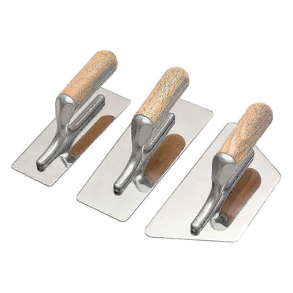 Ensemble De 3 Truelles Vénitiennes En Acier Inoxydable Poli Pour Plâtre, Outils Manuels De Finition Pour Peinture Et Enduit, Édition 0703