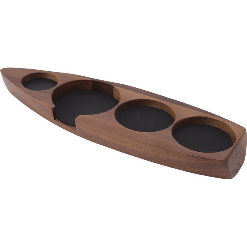 Kaffeetamperständer Aus Holz, Tampermatte, Kaffeemaschinenständer, Aufbewahrungsbasis, Walnussfarben, Kleines Modell Für 51 Mm/2,0 Zoll Und 53 Mm/2,1 Zoll Tamper