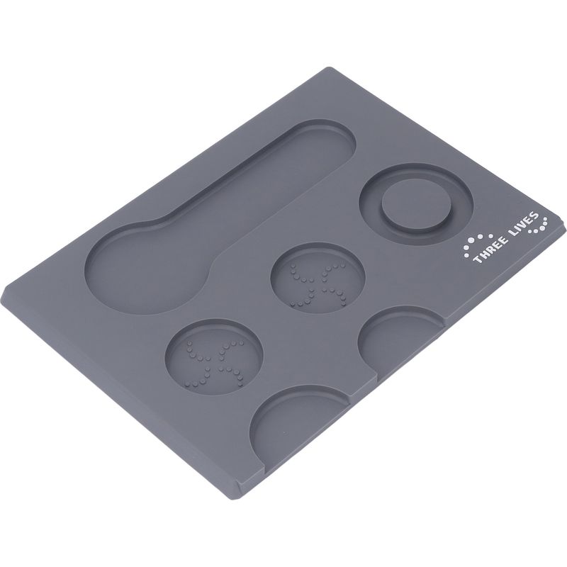 Tragbare, Rutschfeste Kaffeetampfmatte Aus Poliertem Pvc Für Bar, Café Und Zuhause, Grau
