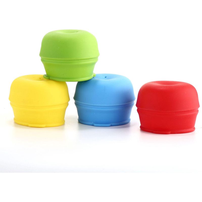 Set Mit 4 Wiederverwendbaren Silikon-becherdeckeln, Bpa-frei, Geeignet Für Die Meisten Gläser Und Becher, Verschiedene Farben, Für Reisen Und Getränke.