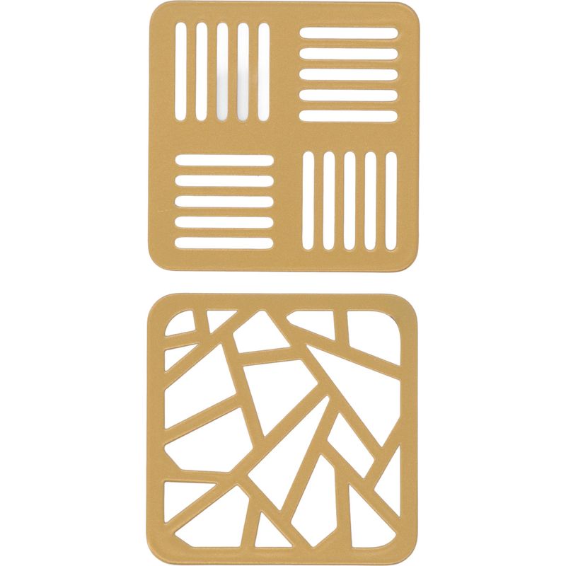 Goldfarbene Metalluntersetzer, Hitzebeständig, Wärmeisolierend, Viereckig, Rissfest, Kratzfest, Für Bar Oder Büro