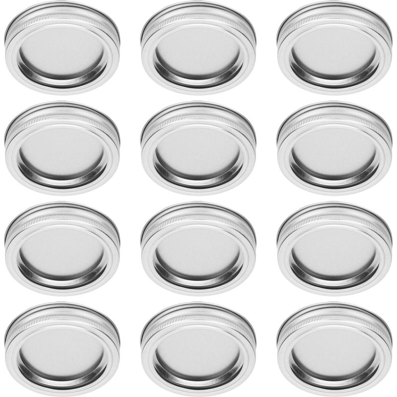 12 Runde Deckel Für Einmachgläser Mit Einer Regulären 70-mm-öffnung, Geteilt, Zur Aufbewahrung Von Gewürzen Und Honig (xh00177 Silber)