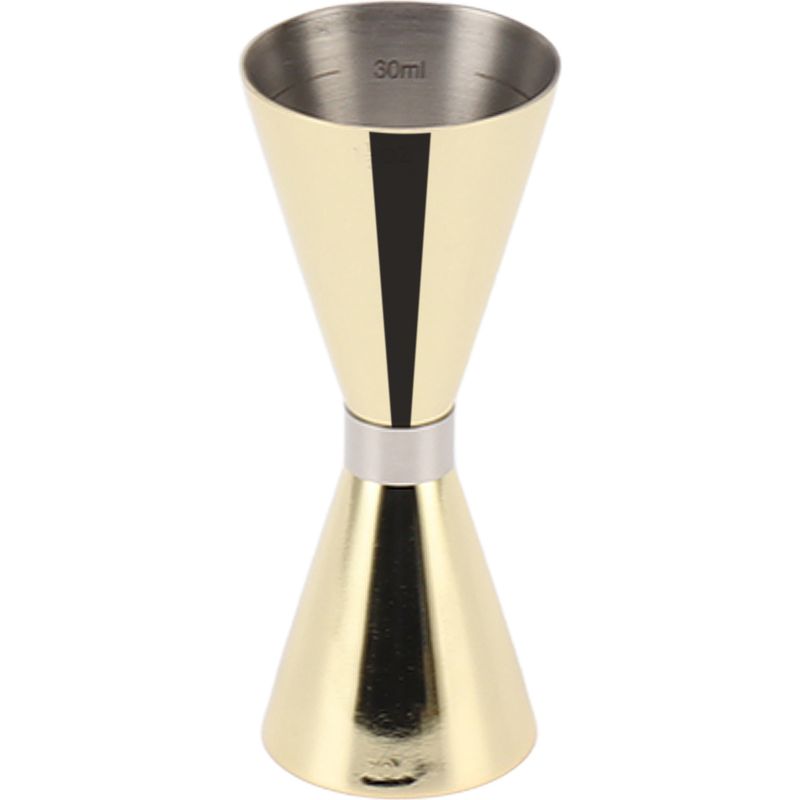 Doppelseitiger Cocktail-jigger Aus Edelstahl 304 Mit Bar-skala, Ideal Für Partys Zu Hause Oder In Innenräumen, Goldfarbenes Titan-finish.