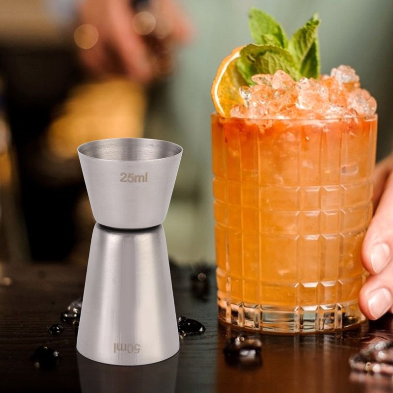 Doppelter Weinausschank Aus Edelstahl 304 Für Die Bar (50/25 Ml)