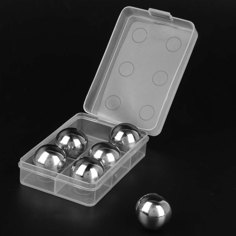 Set Mit 6 Edelstahl-eiswürfeln Für Whisky, Wodka, Bier Und Wein.